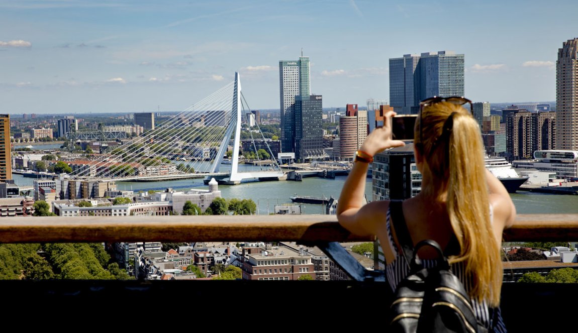 View on Erasmusbrug from Euromast View on Erasmusbrug from Euromast