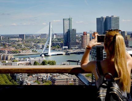 View on Erasmusbrug from Euromast View on Erasmusbrug from Euromast