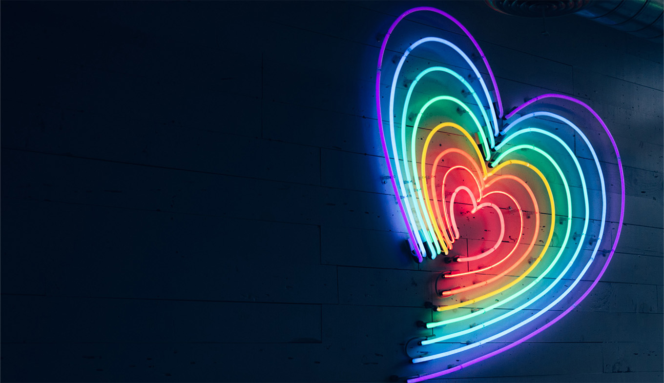 Rainbow heart of neon lights Rainbow heart of neon lights
