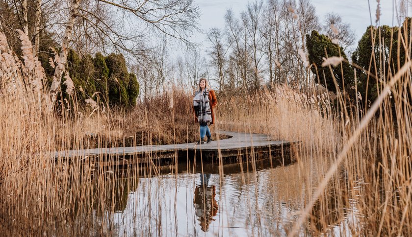 Van Gogh Drenthe walking along plank path Van Gogh Drenthe walking along plank path