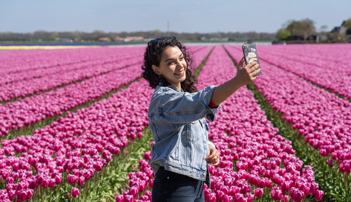 Selfie besides the tulips Selfie besides the tulips