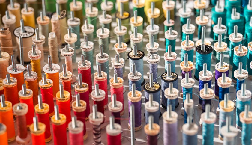 Coloured yarn at Begane Grond Arnhem Coloured yarn at Begane Grond Arnhem
