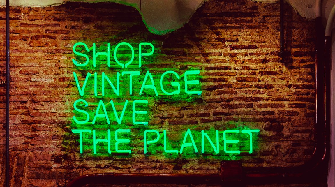 Neon sign Shop vintage save the planet Neon sign Shop vintage save the planet